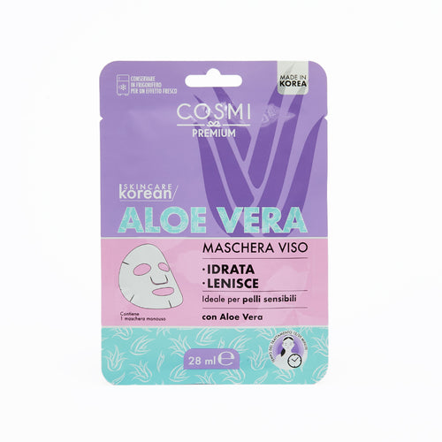 La maschera viso con aloe della collezione Korean Skincare è ideale per pelli sensibili.