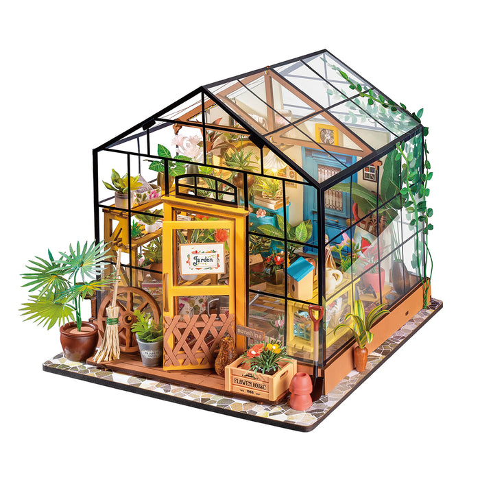 Puzzle in 3d del modellino di una piccola serra.