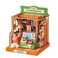 Puzzle in 3d che riproduce in miniatura una piccola libreria.