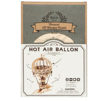 Puzzle in 3d che riproduce in miniatura una mongolfiera.