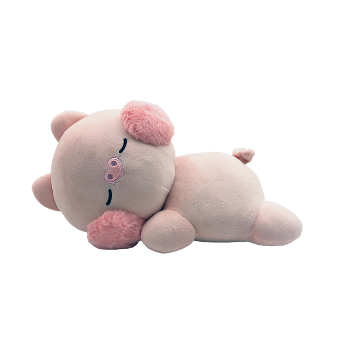 Morbido peluche a forma di maialino rosa che dorme
