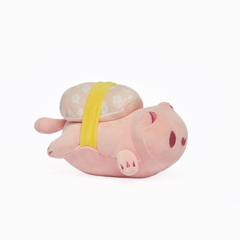 Peluche super squishy a gatto sushi colore sakura