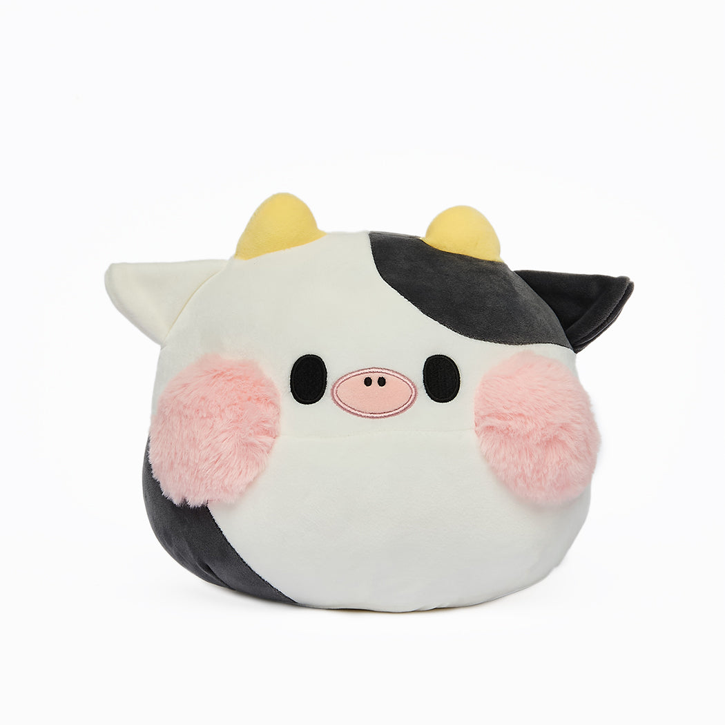 Peluche super squishy a forma di mucca angus.