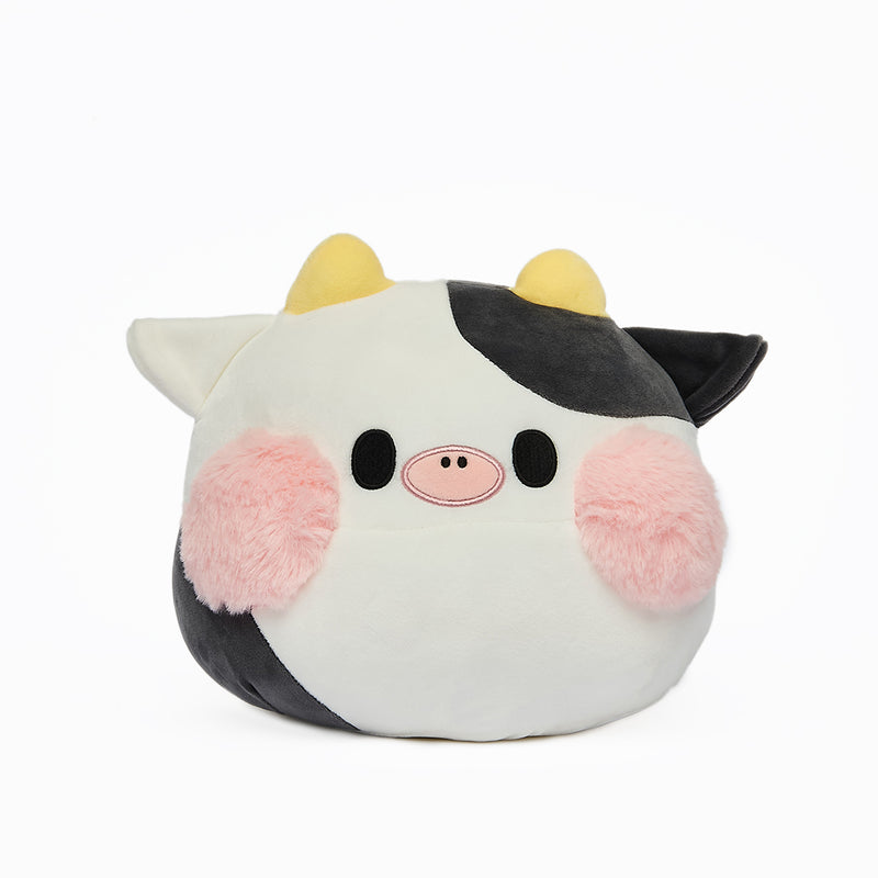 Peluche super squishy a forma di mucca angus.