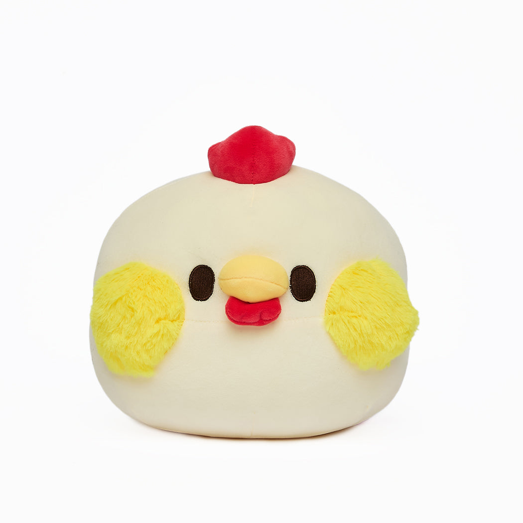 Peluche super fluffy a forma di pollo bianco
