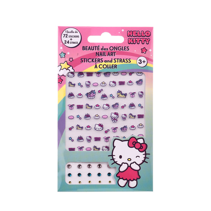 72 sticker e 24 strass per manicure di Hello Kitty
