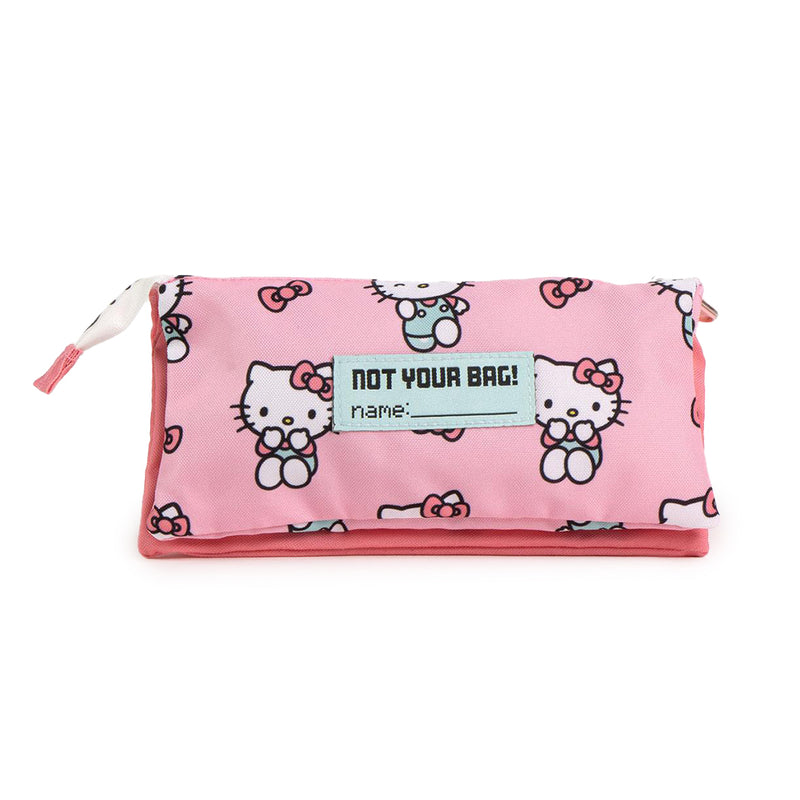 Astuccio a 3 scomparti di Hello Kitty con cerniere