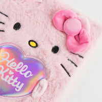 Quaderno di Hello Kitty in formato A5 con copertina pelosa. 96 pagine a righe