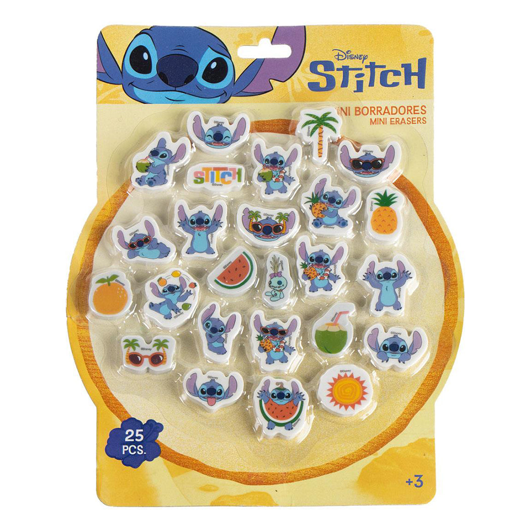 Set di 25 gomme da cancellare del personaggio Stitch.