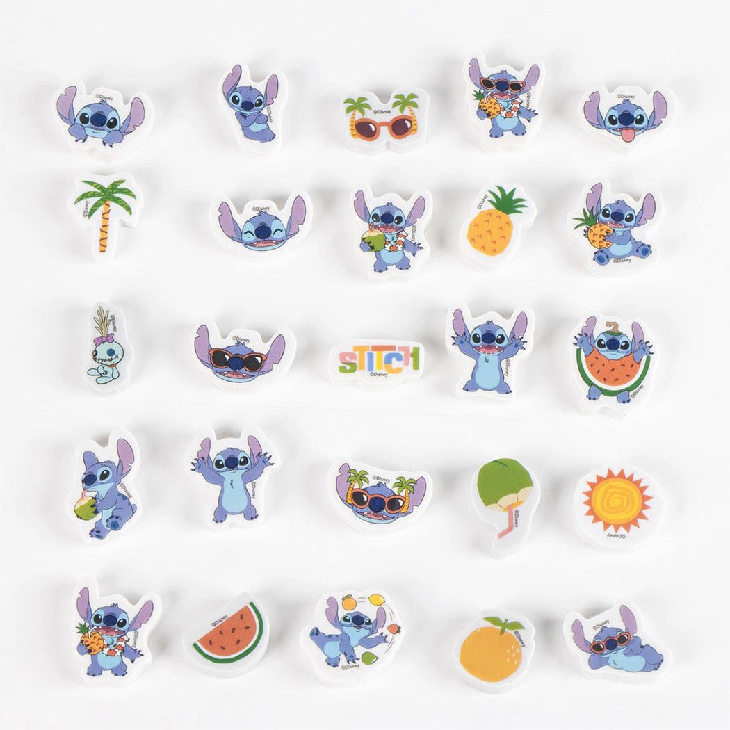 Set di 25 gomme da cancellare del personaggio Stitch.