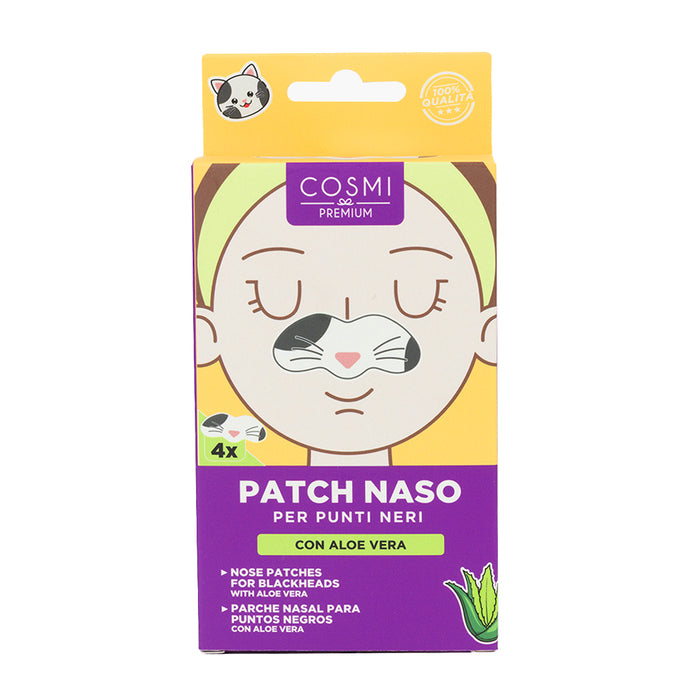 Patch naso a forma di musetto di gatto con aloe vera per rimuovere i punti neri