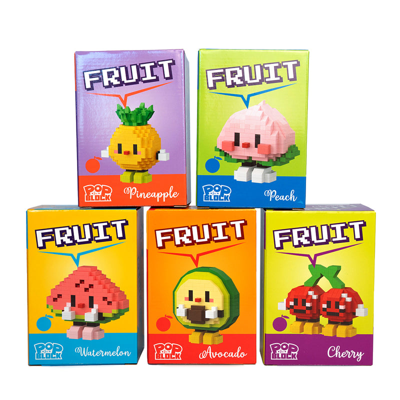 Costruzione a mattoncini a tema frutta.