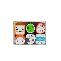 Set di 6 gomme a forma di Sushi o Street Food