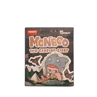Blind Box della serie Monboo campeggio. La collezione completa è composta da 8 personaggi più uno raro.