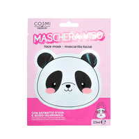 Maschera viso a foma di panda con estratto di uva e acido ialuronico per rendere la pelle più idratata e luminosa.