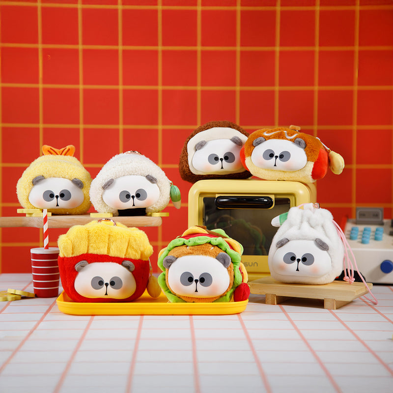 Blind Box della serie Mr Pa. Sushi, Hot Dog, Patatine? La collezione completa è composta da 6 personaggi più uno raro.