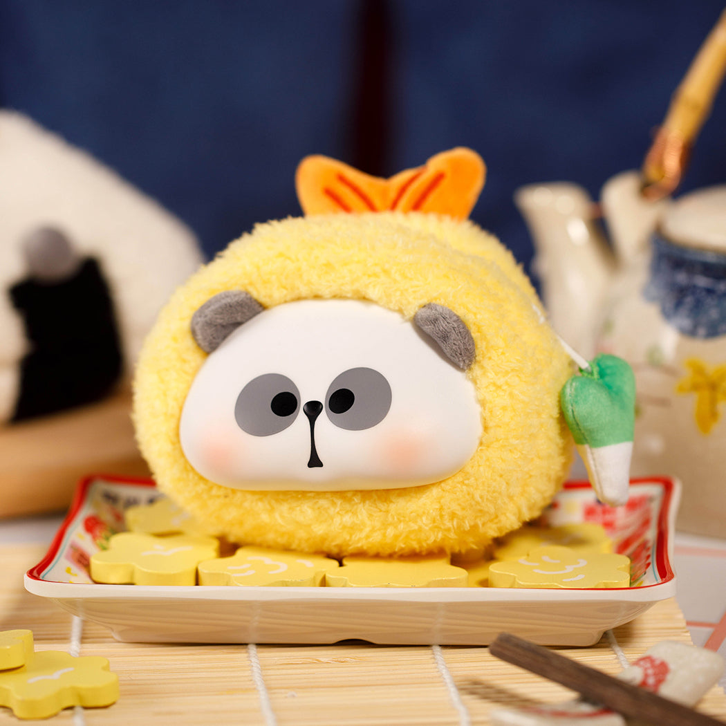 Blind Box della serie Mr Pa. Sushi, Hot Dog, Patatine? La collezione completa è composta da 6 personaggi più uno raro.