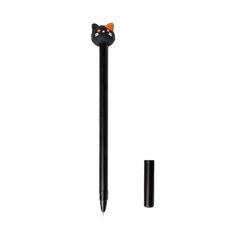 Penna gel ad inchiostro nero con gattino kawaii.La penna è disponibile con gattino nero, con gattino bianco, con zampetta nera e con zappetta bianca.
