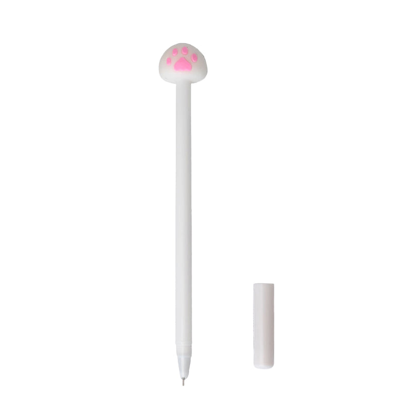 Penna gel ad inchiostro nero con gattino kawaii.La penna è disponibile con gattino nero, con gattino bianco, con zampetta nera e con zappetta bianca.