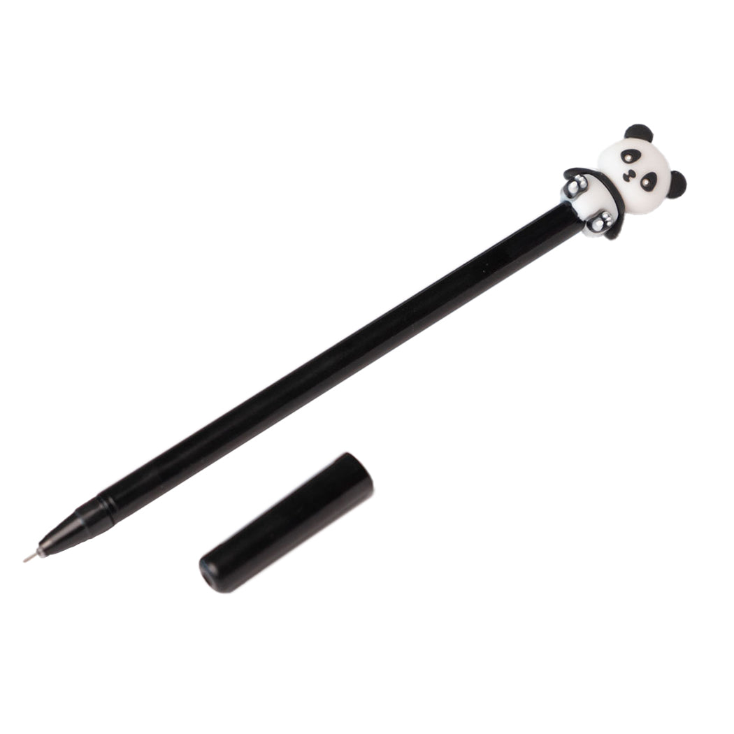 Penna gel ad inchiostro nero con panda kawaii.