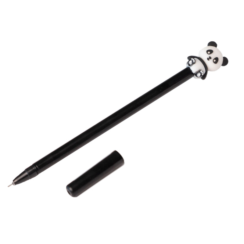 Penna gel ad inchiostro nero con panda kawaii.