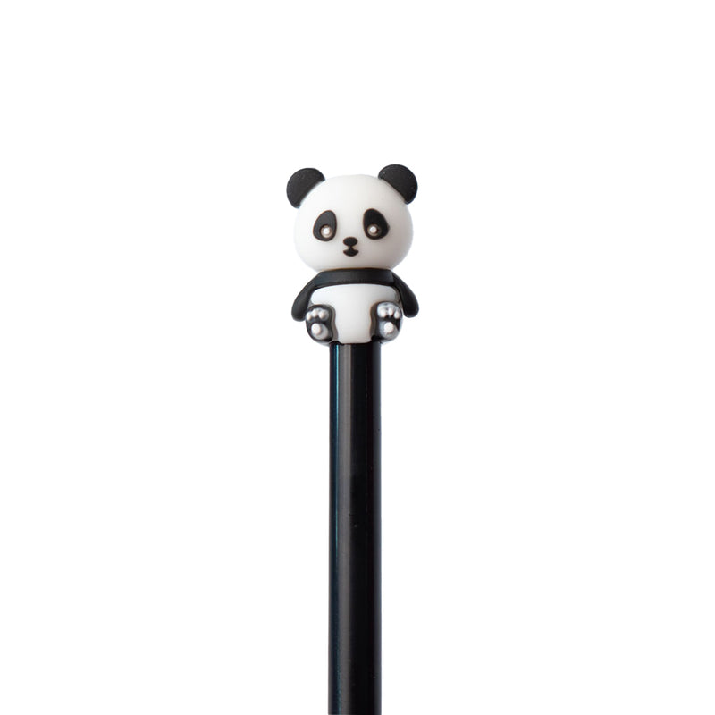 Penna gel ad inchiostro nero con panda kawaii.