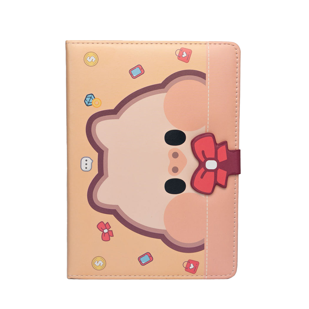 Notebook dal design a forma di maialino con copertina soft touch e una pratica chiusura magnetica.