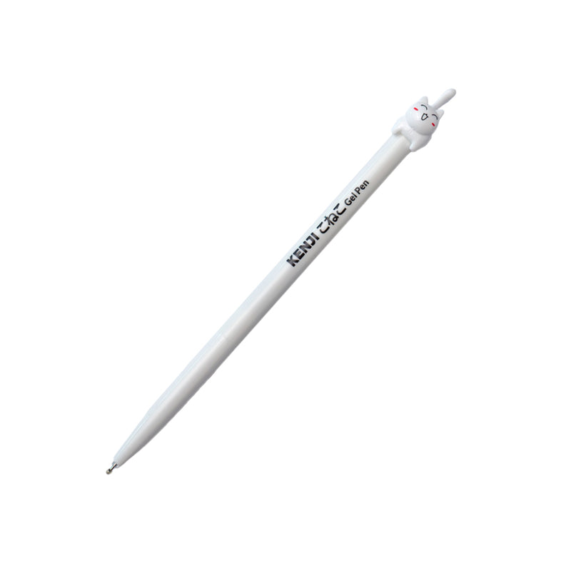 Penna gel a scatto con inchiostro nero e gattino sul tappo.