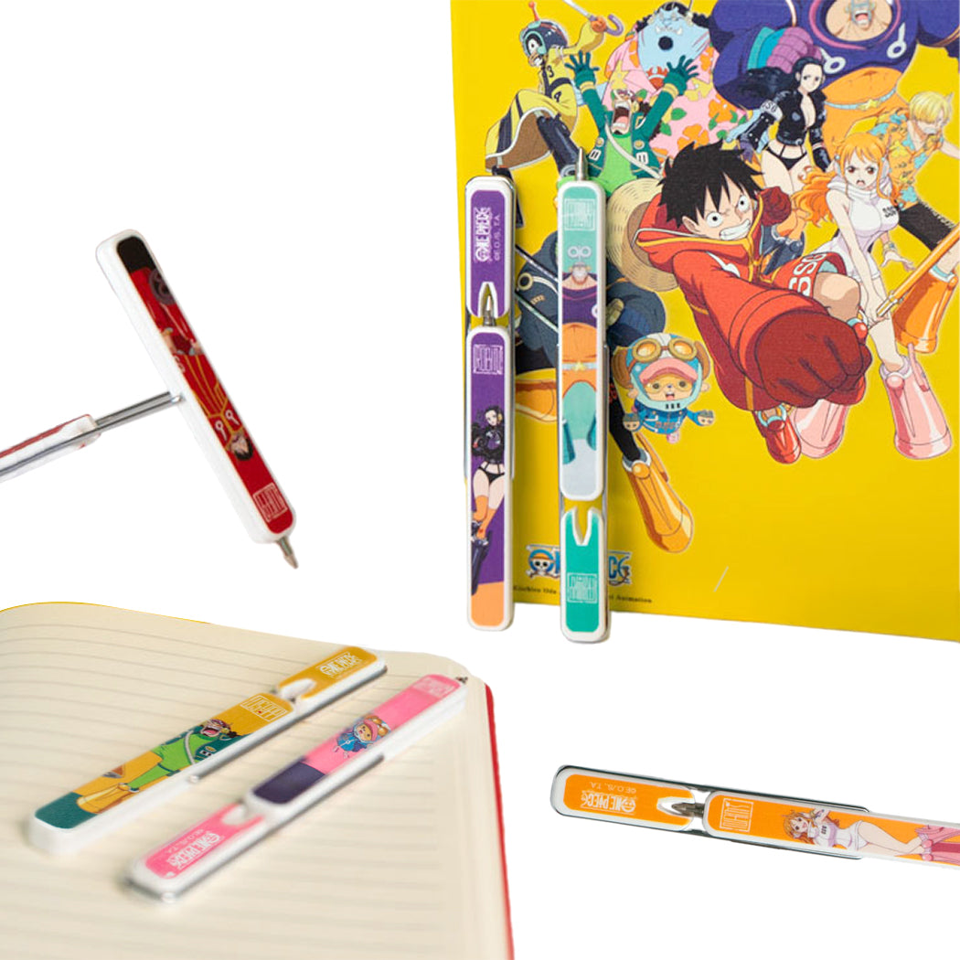 La penna snappy dal sapore vintage anni '80 si trasforma in un oggetto cool grazie a One Piece!