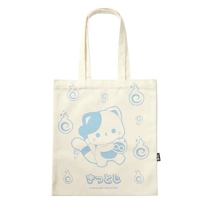 Pratica shopping bag in cotone con gattino stampato