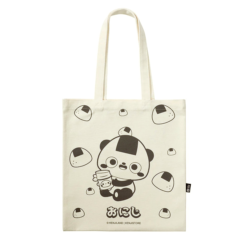 Pratica shopping bag in cotone con panda stampato