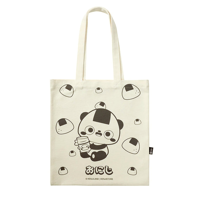 Pratica shopping bag in cotone con panda stampato