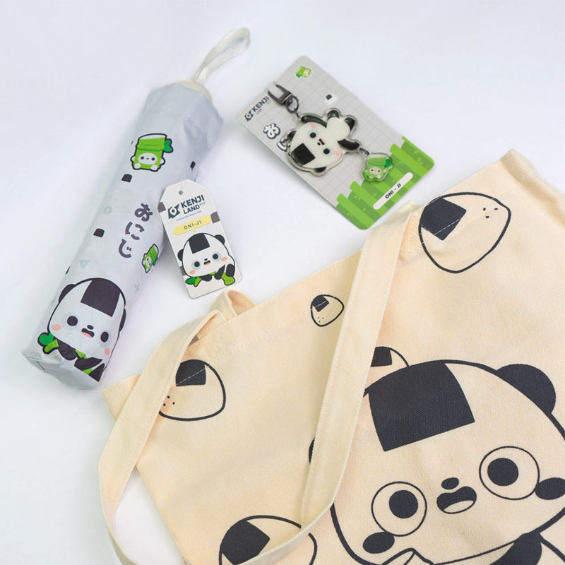 Pratica shopping bag in cotone con panda stampato