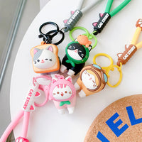 Portachiavi gattino kawaii con campanella disponibile in vari colori.