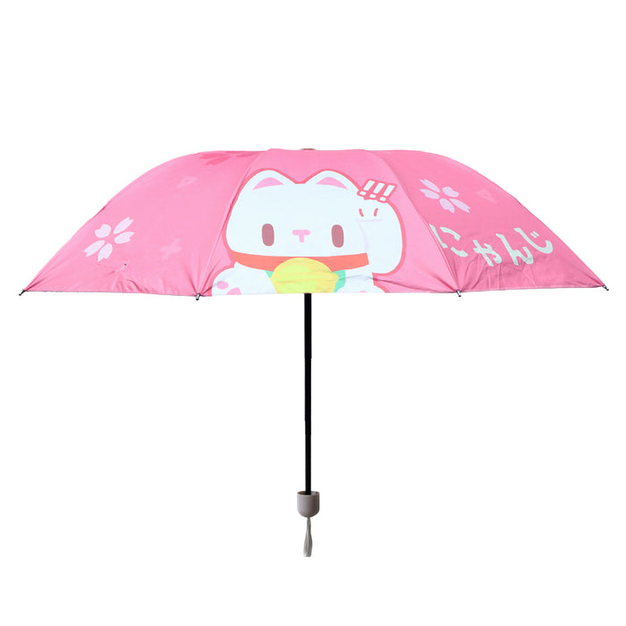 Preparati alla pioggia con questo simpatico ombrello con la stampa di un Maneki Neko!