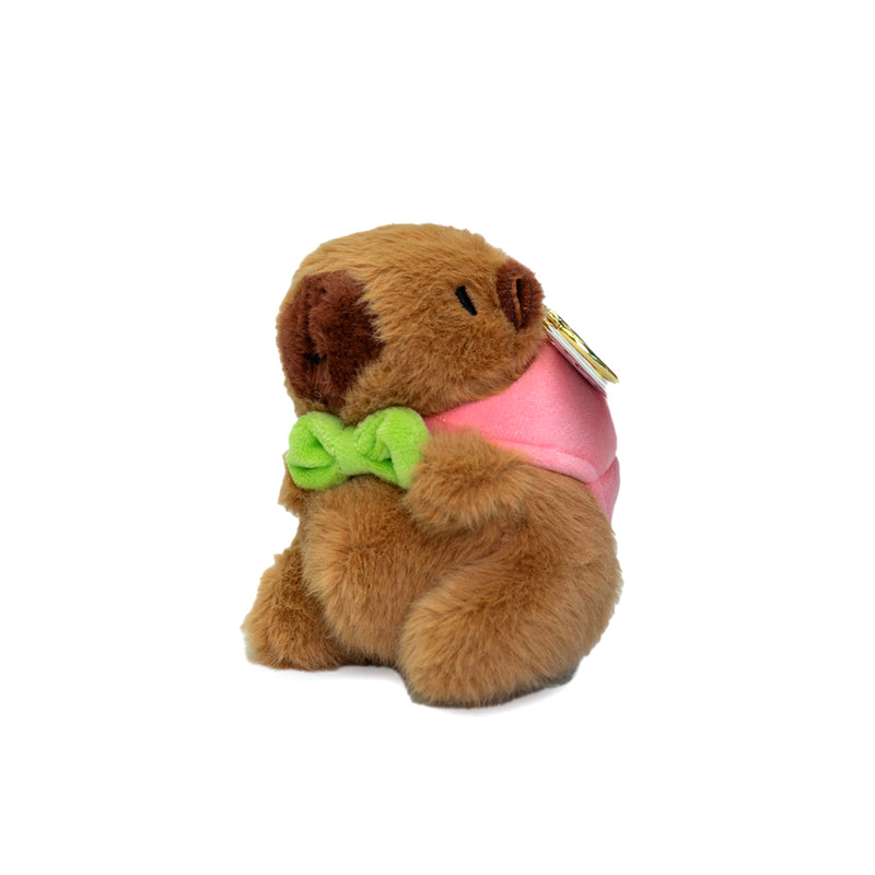 Portachiavi capibara  in peluche super soffice disponibile nelle varianti: rosa, bianco e marrone.