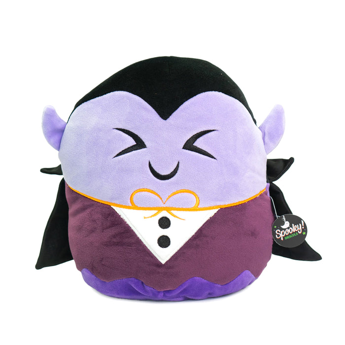 Peluche super squishy a forma di dracula. Puoi utilizzarlo come cuscino per decorare la tua casa a tema Halloween.