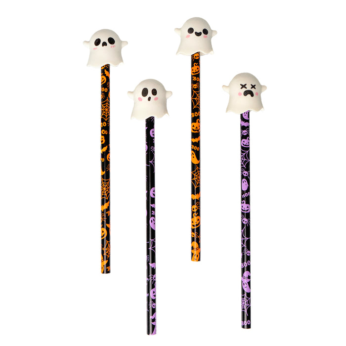 Matita HB con gomma removibile a forma di fantasma.