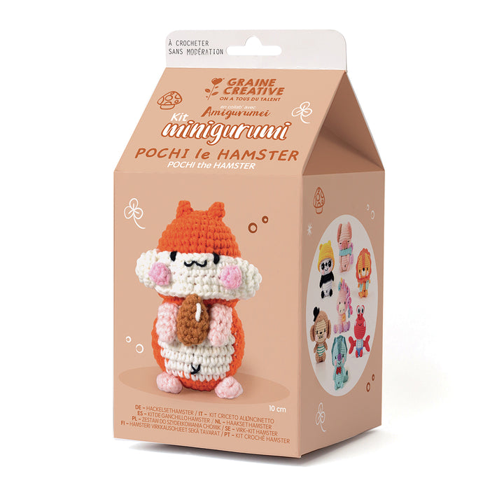 Kit completo per realizzare un grazioso criceto all'uncinetto.