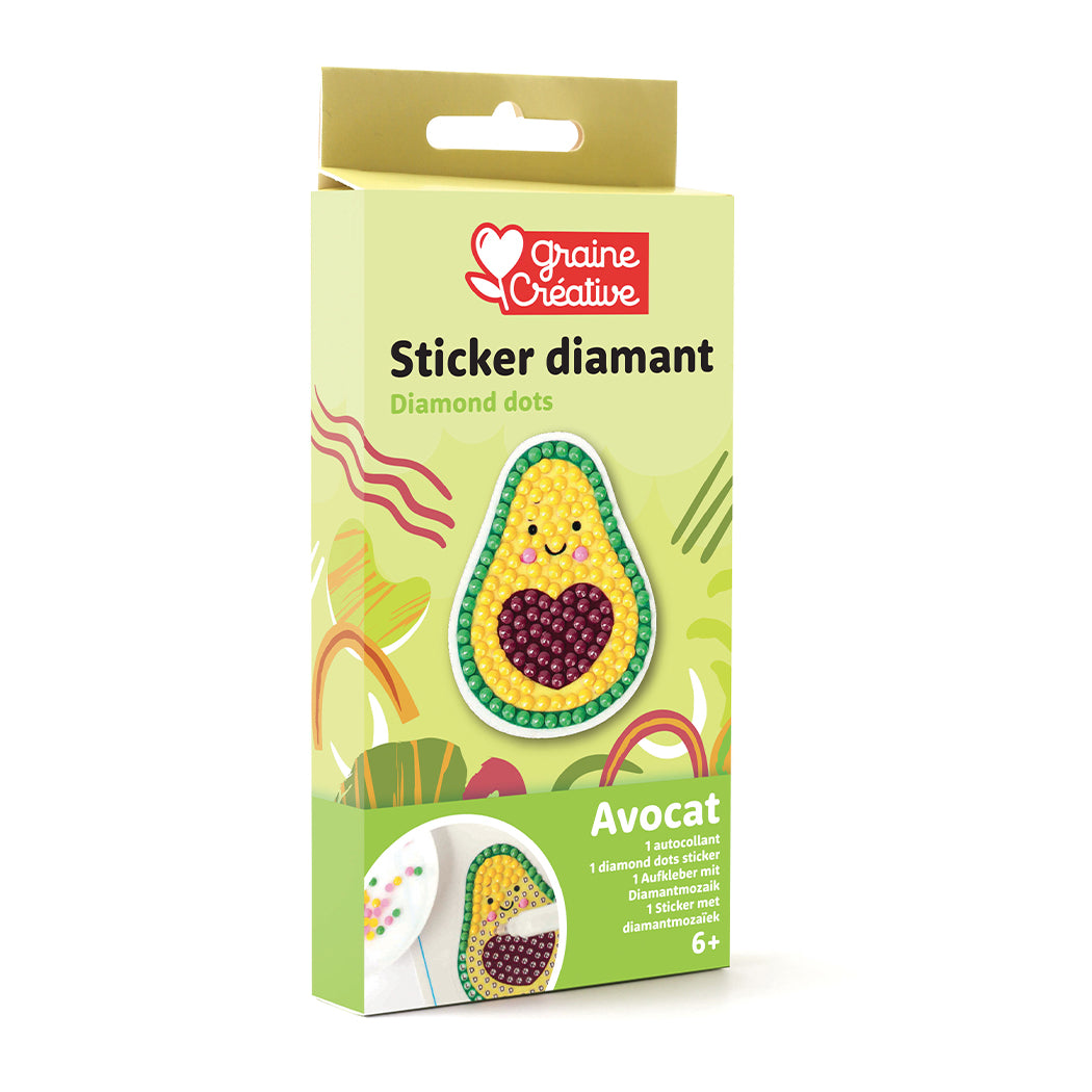 Kit completo per realizzare il mosaico di un avocado.