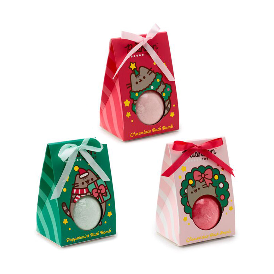 Bomba da bagno di Pusheen disponibile alla menta piperita, arancia e cioccolata