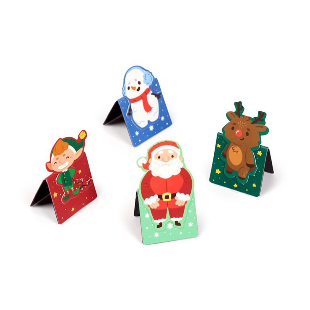 Set di segnalibri magnetici a forma di decorazioni natalizie.
