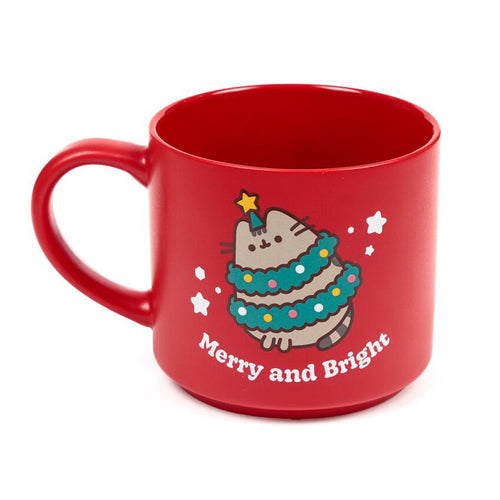 Tazza natalizia in ceramica del Gatto Pusheen.