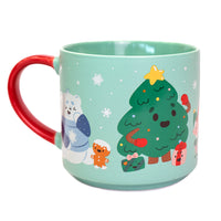 Tazza natalizia in ceramica con motivo natalizio.