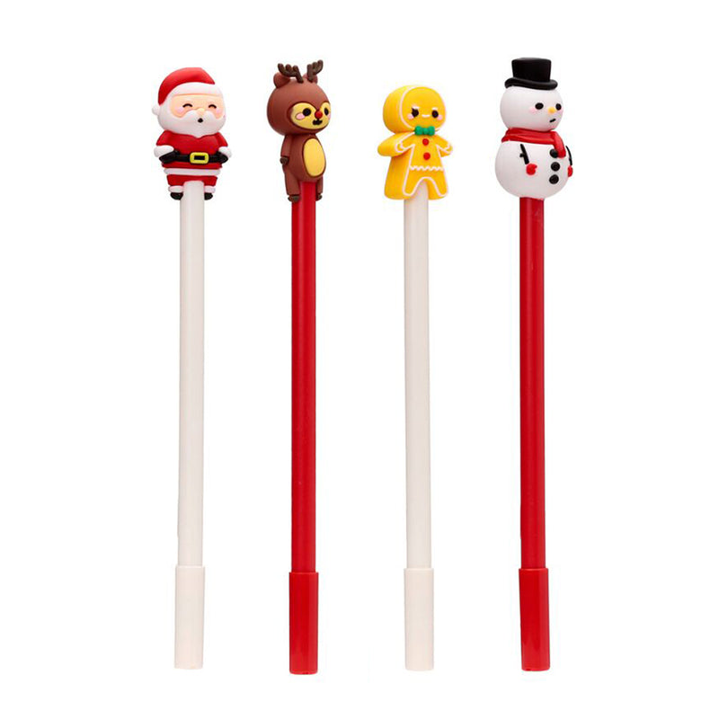 Penna con inchiostro nero e tratto fine, disponibile in 4 varianti: con pupazzo di neve, con renna, con omino di zenzero, con Babbo Natale.