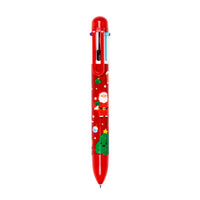 Penna multicolor di Natale con 6 colori.
Scrive in nero, celeste, rosso, arancio,verde e blu.
