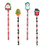 Matita HB con gomma removibile dal motivo natalizio. E' disponibile in 4 varianti: con pacco regalo, con pupazzo di neve, con albero di Natale, con Babbo Natale.