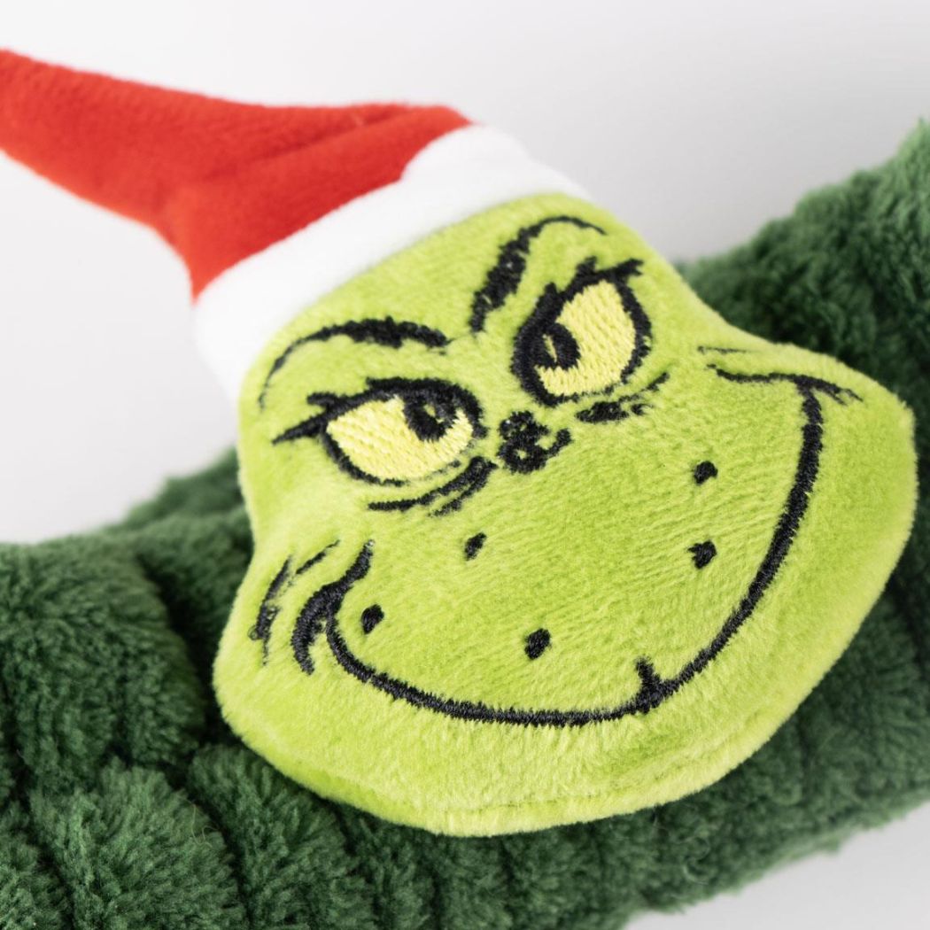 Fascia per capelli del Grinch realizzata in un materiale soffice e morbido al tatto