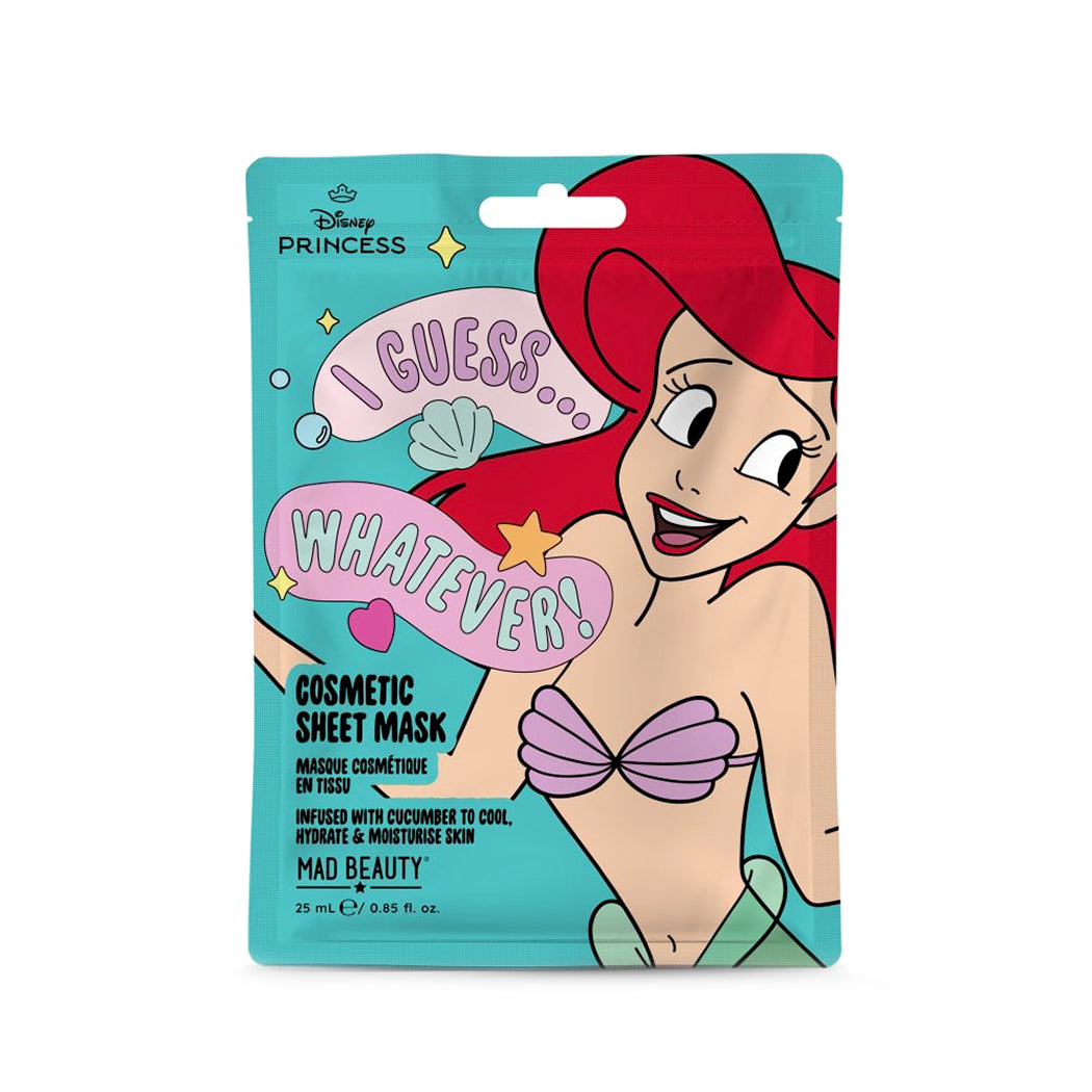 Maschera per il viso in tessuto della principessa Ariel con estratto di cetriolo