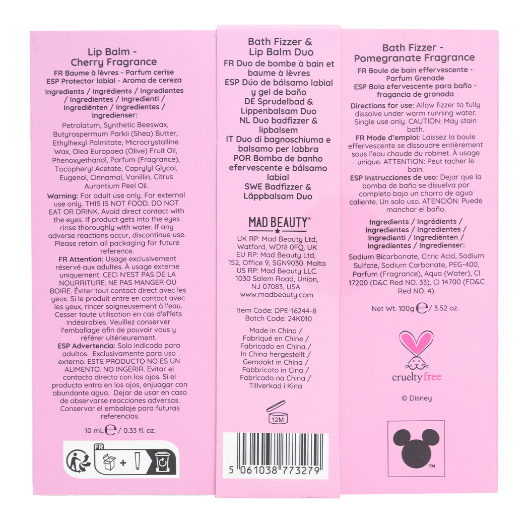 Duo beauty di Cenerentola con una bomba da bagno effervescente e un balsamo labbra